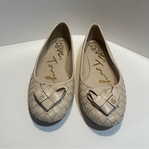 Tory Burch Love Tory Beige Woven Ballet flats 8.5